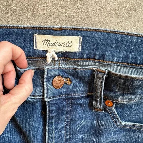 MADEWELL Women's 9" Mid-Rise Skinny Jean 29/8 medium blue slim denim - Picture 7 of 10